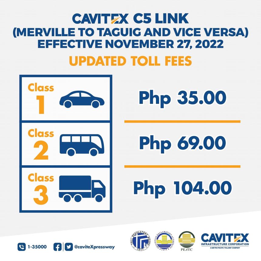 CAVITEX-C5 Link Toll Hike image