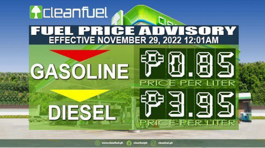 Rollback: Diesel, gas down PHP 3.95, PHP 0.85 on Nov 29 image