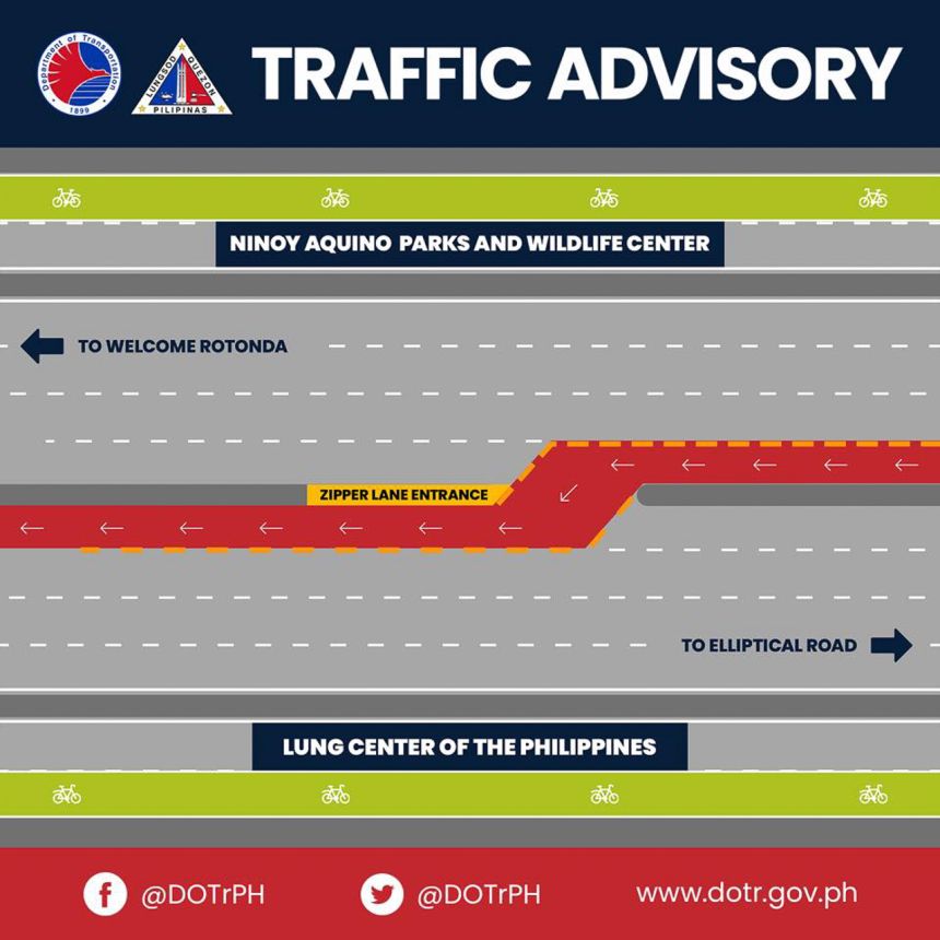 DOTr opens zipper lane on Quezon Ave for westbound motorists image