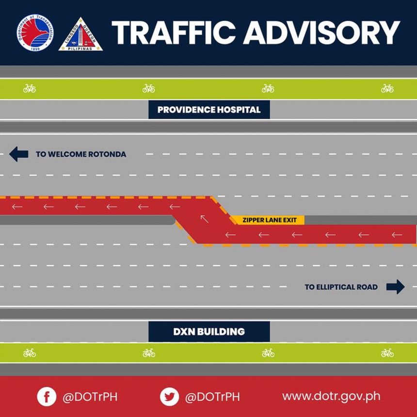 DOTr opens zipper lane on Quezon Ave for westbound motorists image