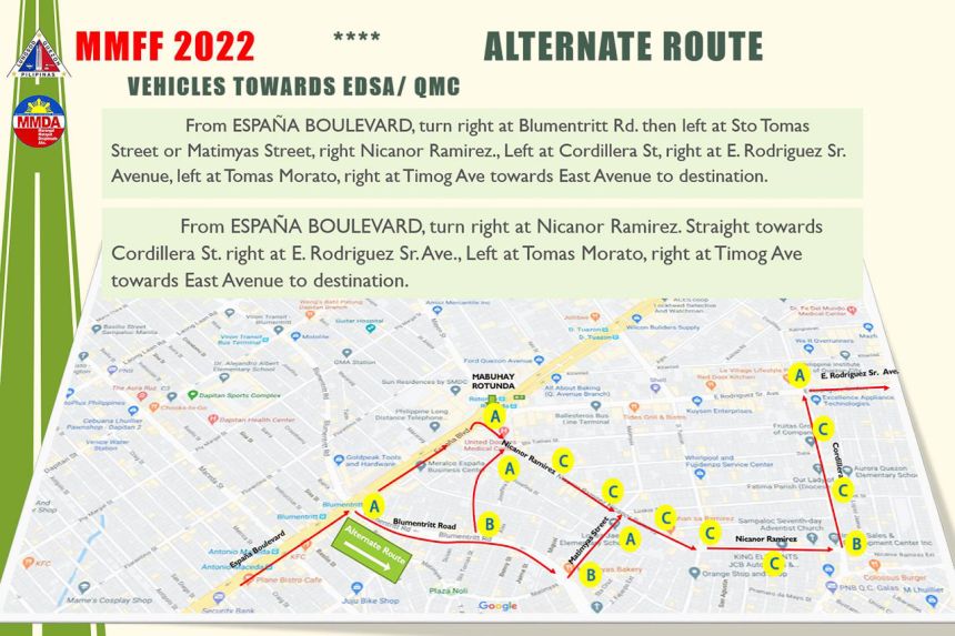 MMDA releases alternate routes for MMFF Parade of Stars 2022 image