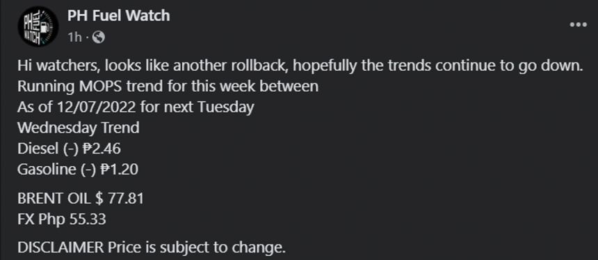 Gasoline, diesel fuel prices expected to go down Dec 13 image