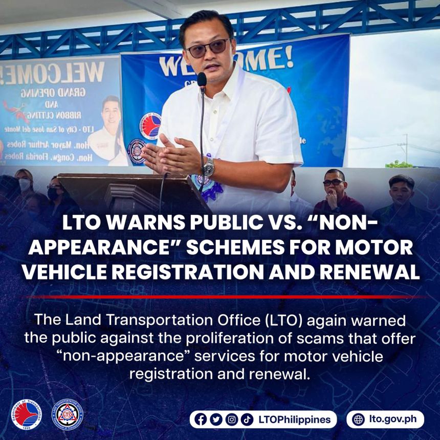 LTO: Non-appearance not allowed for registration and renewal image