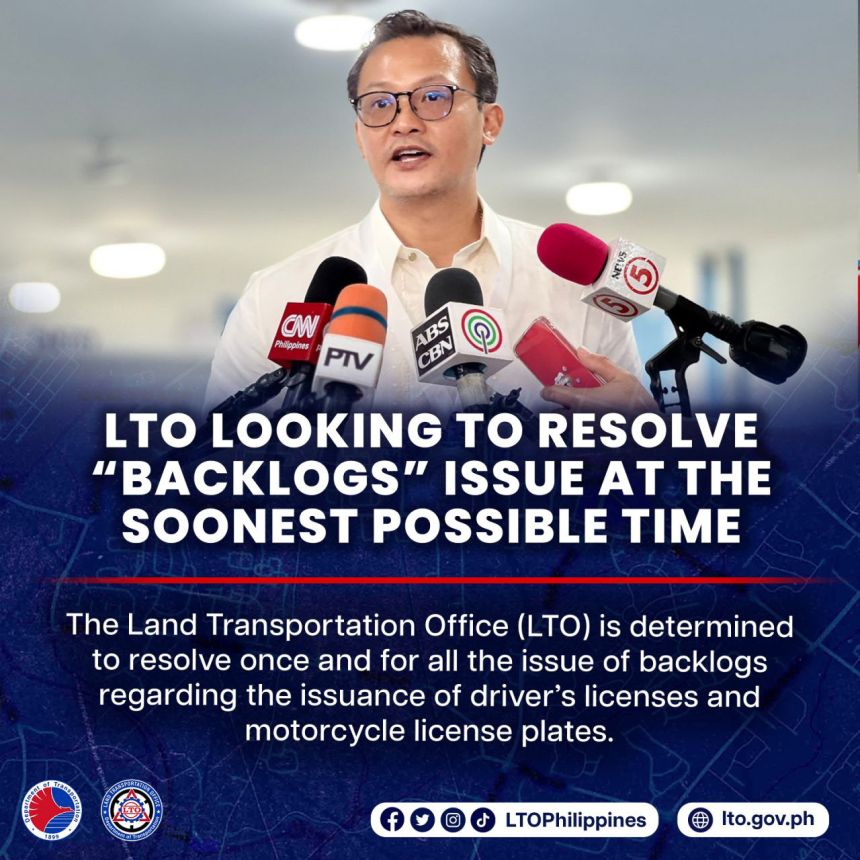 LTO addresses license and motorcycle plate backlog image