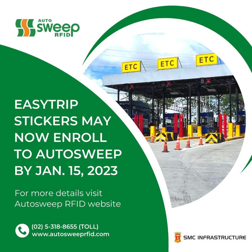 EasyTrip users will be allowed to enroll on AutoSweep Jan 15 image