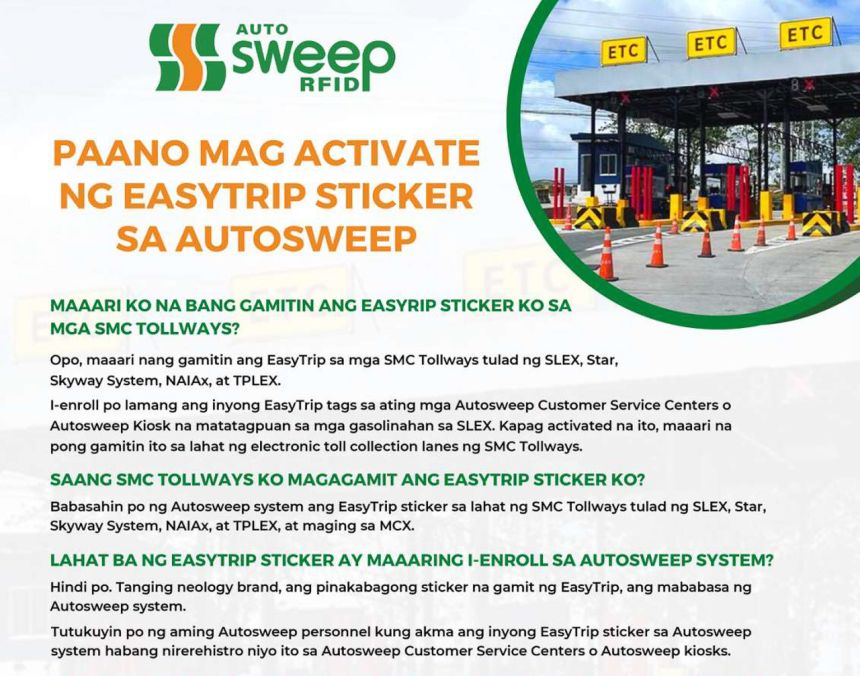 EasyTrip users will be allowed to enroll on AutoSweep Jan 15 image