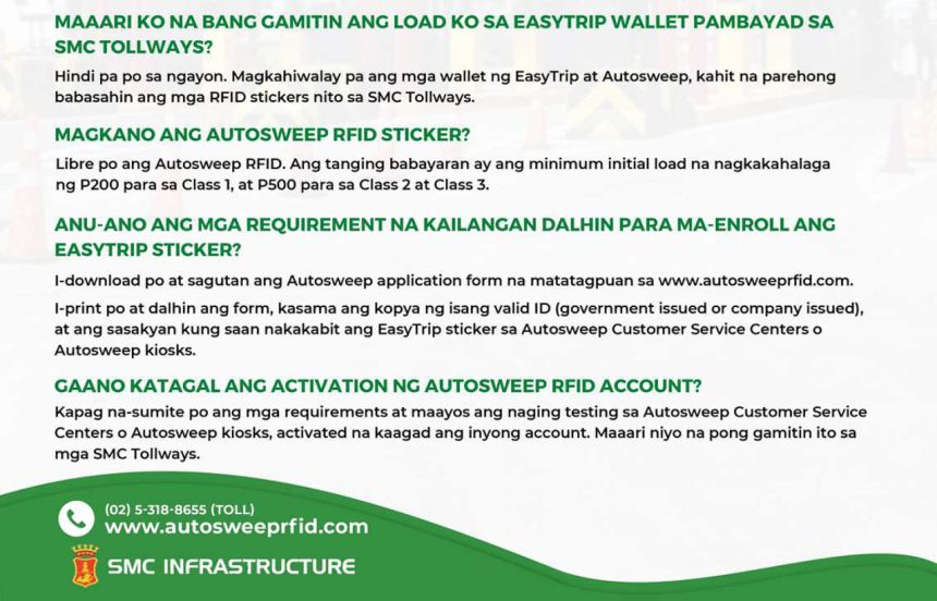EasyTrip users will be allowed to enroll on AutoSweep Jan 15 image