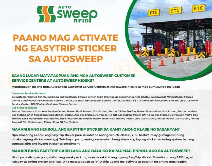 EasyTrip users will be allowed to enroll on AutoSweep Jan 15 image