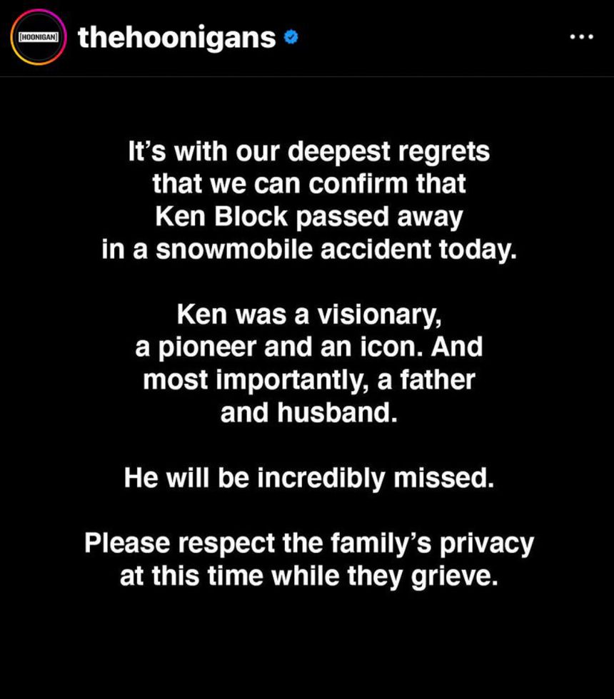 Gymkhana star Ken Block has passed away aged 55 image