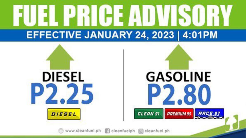 Gas prices to soar nearly PHP 3 per liter on Jan 24 image
