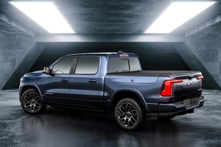 This is the production version of Ram's electric pickup truck image