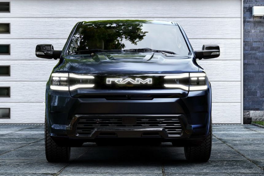 This is the production version of Ram's electric pickup truck image