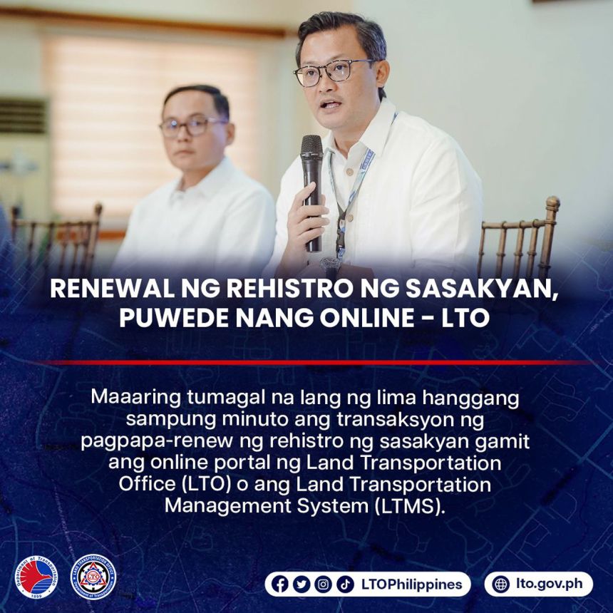 LTO says MV registration renewal can now be done online but... image