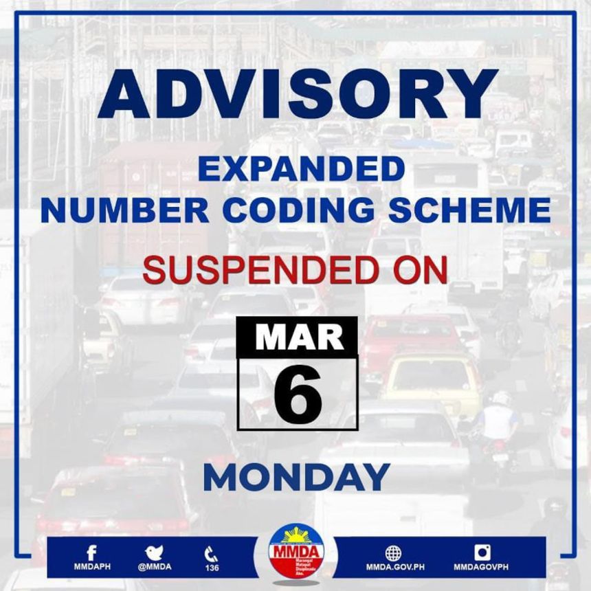 MMDA suspends number on March 6 due to transport strike image