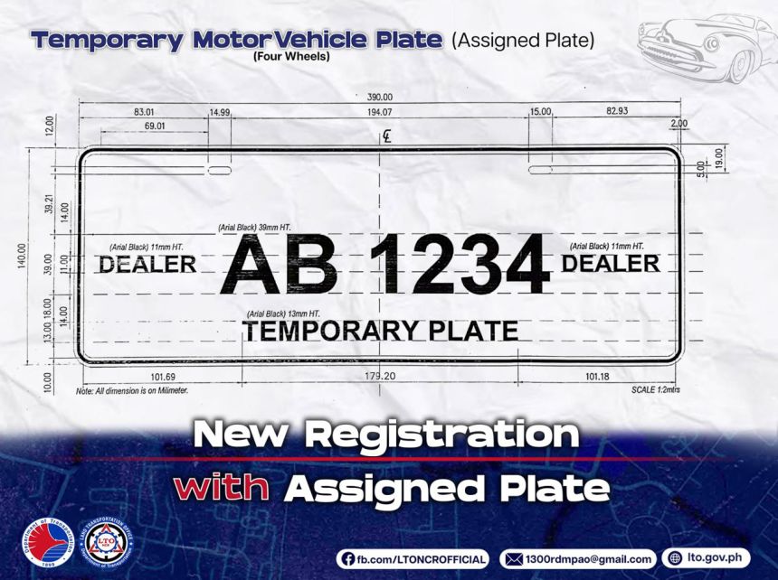 LOOK: LTO releases new format of temporary, improvised license plates image