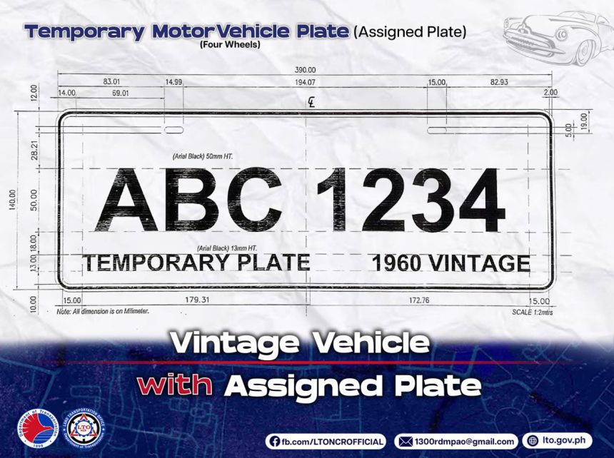 LOOK: LTO releases new format of temporary, improvised license plates image