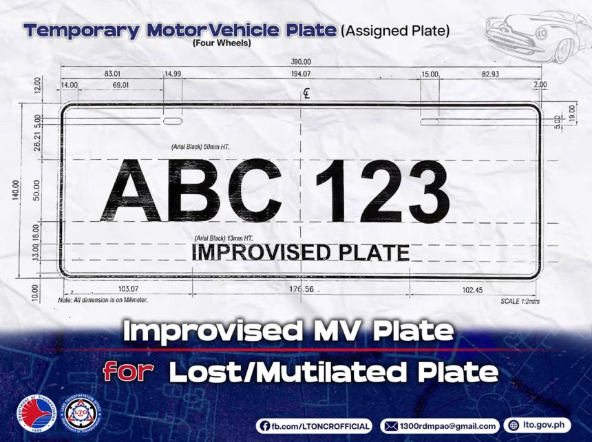 LOOK: LTO releases new format of temporary, improvised license plates image