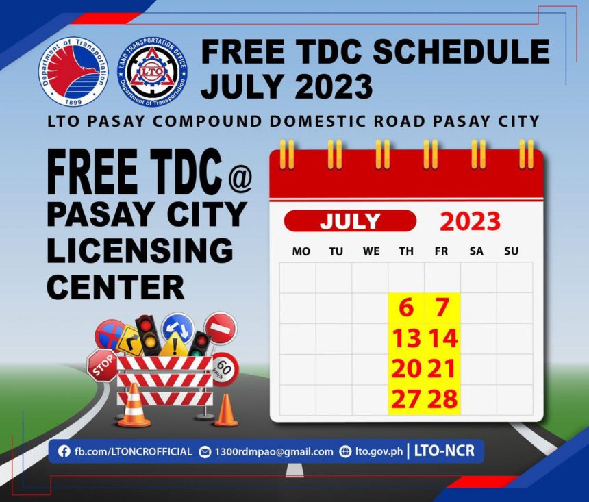 LTO Pasay opens slots for FREE 15-hour TDC this July image