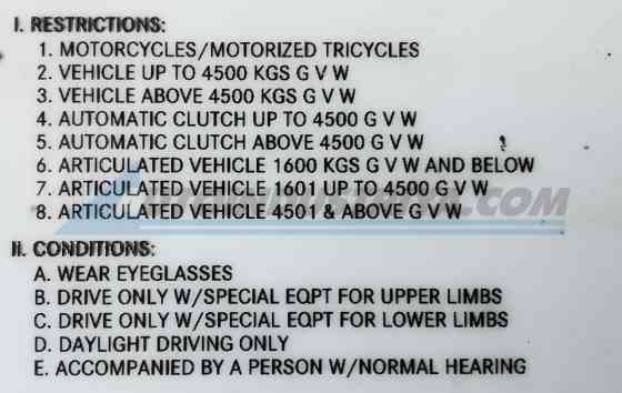 LTO tosses out driver's license restrictions in favor of new 'DL codes' LTO tosses out driver's license restrictions in favor of new 'DL codes' image
