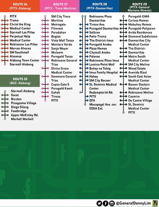 These are all the rationalized bus routes operating in Metro Manila image
