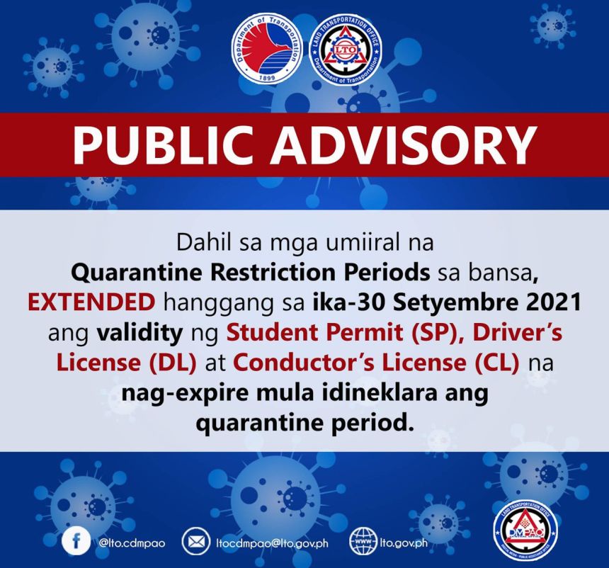 LTO extends license validity, MV registrations until September image