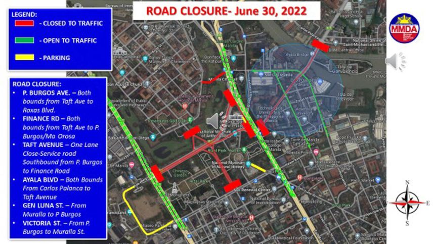LOOK: MMDA releases traffic rerouting for President BBM inauguration LOOK: MMDA releases traffic rerouting for President BBM inauguration image