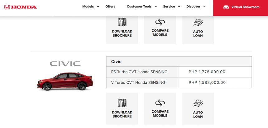 Honda PH isn't selling base model Civic anymore Honda PH isn't selling base model Civic anymore image