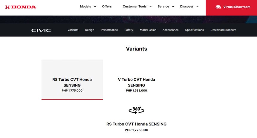 Honda PH isn't selling base model Civic anymore Honda PH isn't selling base model Civic anymore image