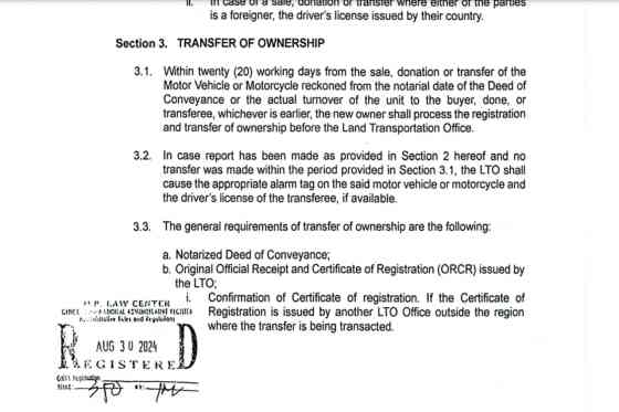 LTO to impose up to PHP40K penalty if you don't transfer your car reg LTO to impose up to PHP40K penalty if you don't transfer your car reg image
