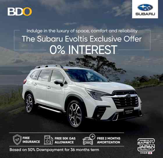 Bring home a brand-new Subaru Evoltis for less with BDO Bring home a brand-new Subaru Evoltis for less with BDO image