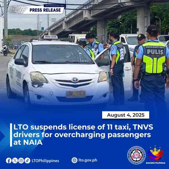 11 NAIA taxis, TNVS suspended by LTO due to 'kontrata' 11 NAIA taxis, TNVS suspended by LTO due to 'kontrata' image