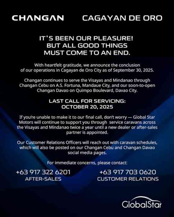 Changan has closed its doors in Cagayan De Oro Changan has closed its doors in Cagayan De Oro image