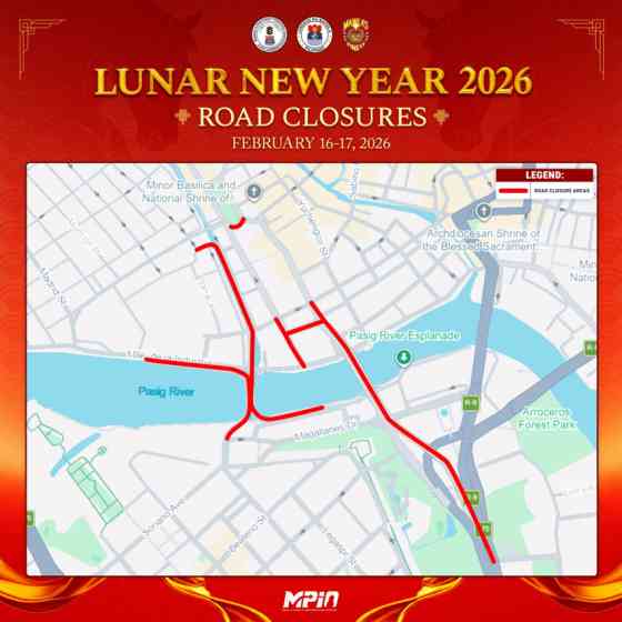 Manila announces road closures for 2026 Lunar New Year celebrations Manila announces road closures for 2026 Lunar New Year celebrations image