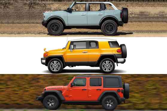 4x4 Spec Check: Ford Bronco vs Jeep Wrangler vs Toyota FJ Cruiser 4x4 Spec Check: Ford Bronco vs Jeep Wrangler vs Toyota FJ Cruiser image