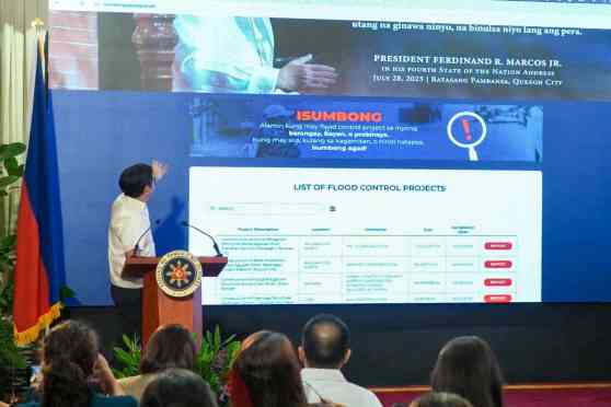 PBBM launches ‘sumbongsapangulo.ph’ to monitor flood control projects PBBM launches ‘sumbongsapangulo.ph’ to monitor flood control projects image