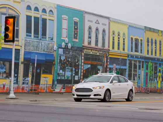 Ford tests autonomous cars in University of Michigan simulated city Ford tests autonomous cars in University of Michigan simulated city image