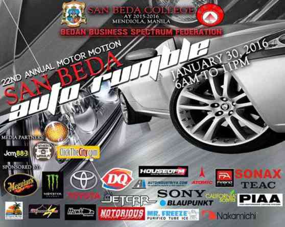 2016 San Beda Motor Motion car show this weekend 2016 San Beda Motor Motion car show this weekend image