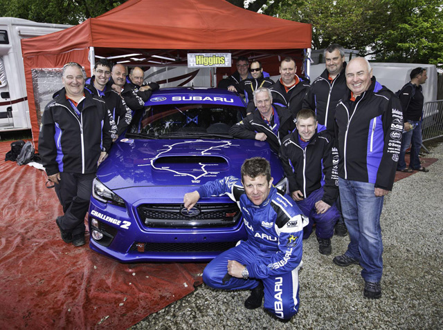 Higgins with Subaru team