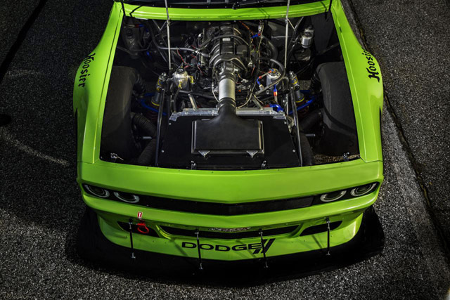 Engine bay of the Trans Am Challenger