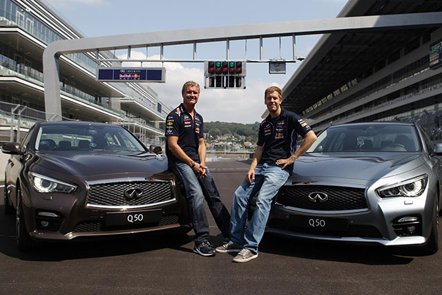 David Coulthard and Sebastian Vettel at Sochi GP circuit