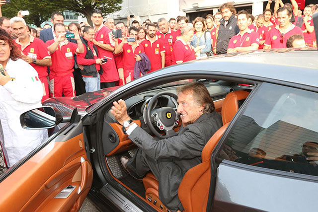 Montezemolo bids farewell aboard his Ferrari