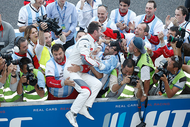 Jose Maria Lopez celebrates as he secured his forst WTCC title