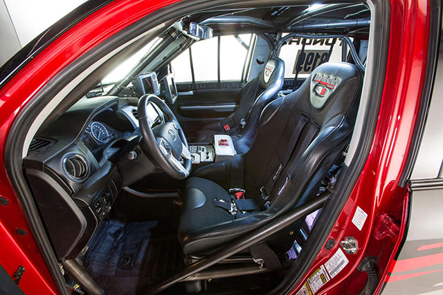 The interior of the 2015 Toyota Tundra TRD Pro Desert Race Truck