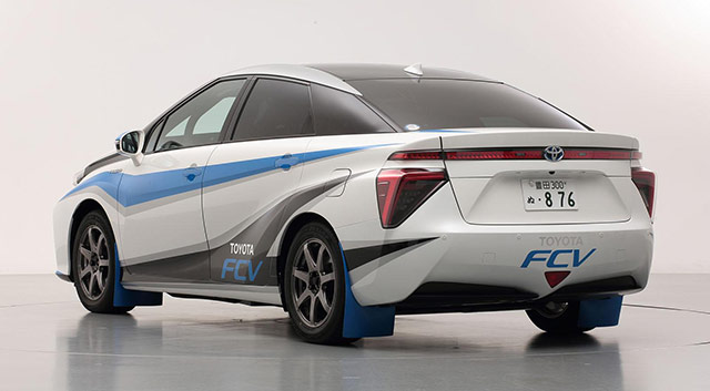 The rear of the Toyota FCV rally car