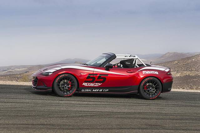 Side profile of the Mazda MX-5 track car