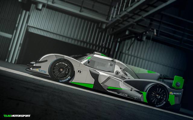 The side profile of the LAS Motorsport LMP3 car