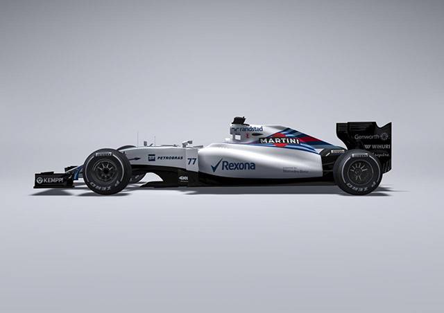 The side profile of the Williams Mercedes FW37