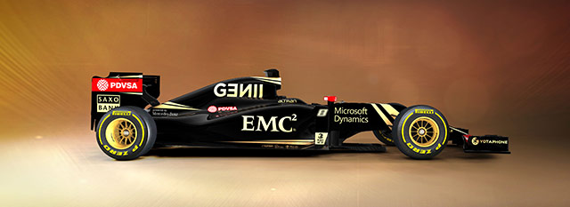 The Lotus E23 Hybrid F1 car