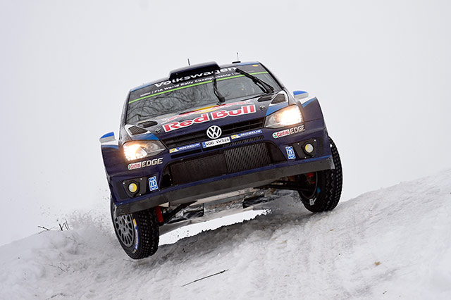 Sebastien Ogier on board a Volkswagen Polo R