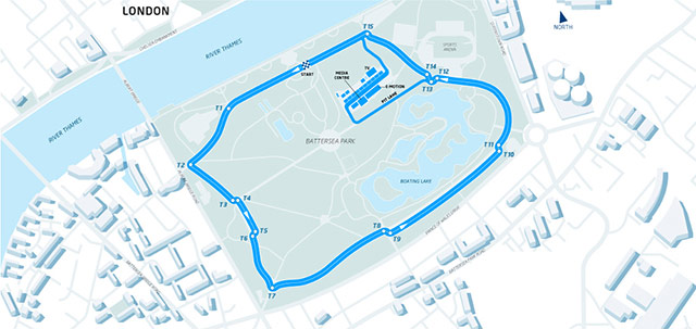 London Formula E race layout